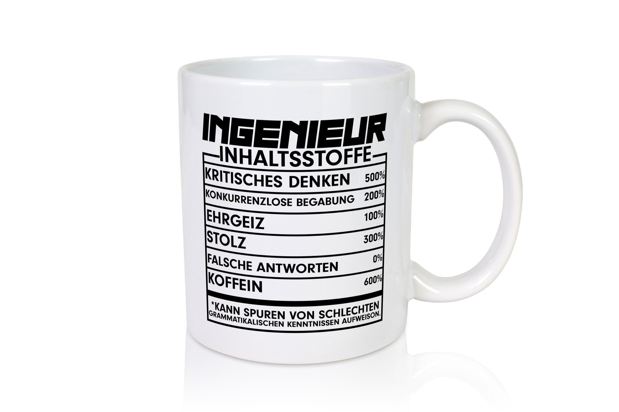 Ingenieur | Beruf Tasse Inhaltsstoffe lustig Geschenk Arbeit Kollegen Büro