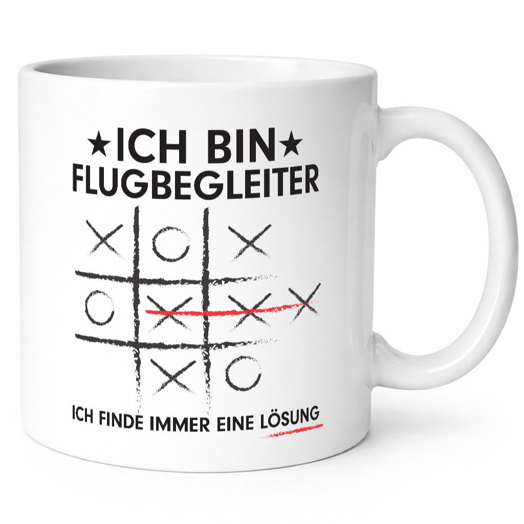 Lösung finden: Flugbegleiter | Steward Flughafen v2 Geschenkidee Humor Tasse