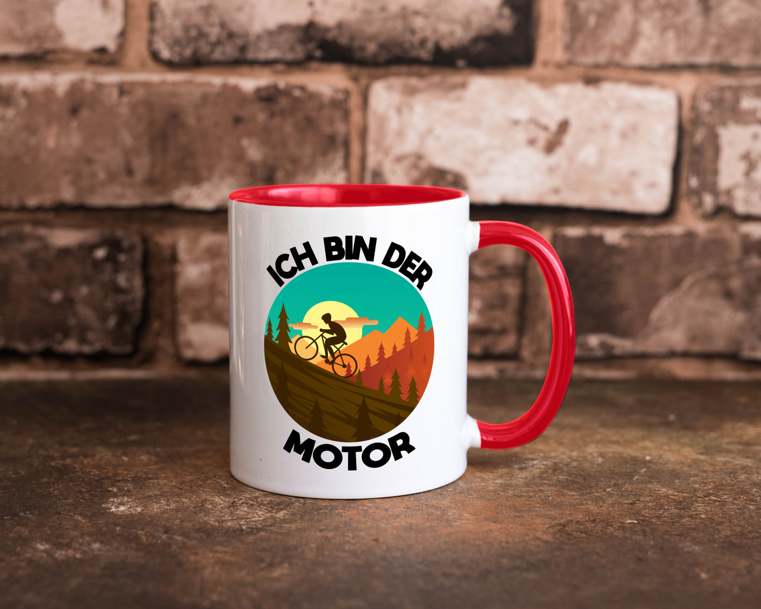 Ich bin der Motor | Mountainbiking Fahrrad Berge Geschenkidee Humor Tasse