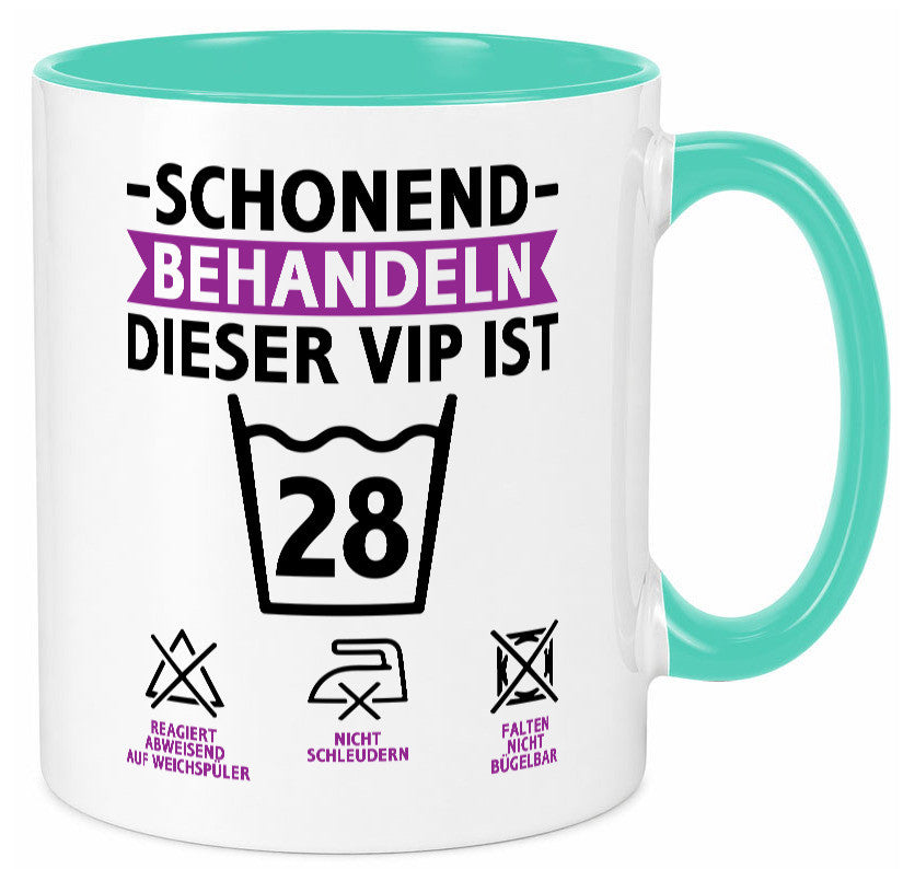 28 Geburtstag | schonend behandeln Jahre Humor Geschenkidee Tasse