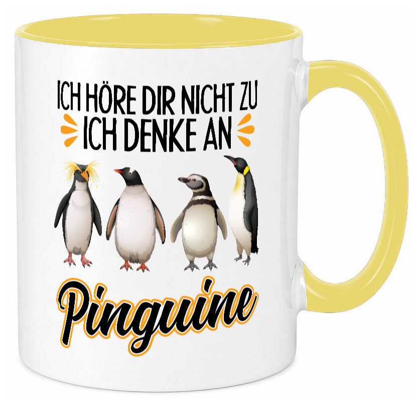 Ich denke an Pinguine Geschenkidee Humor Tasse