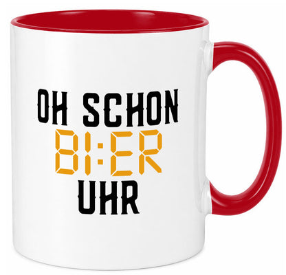 Oh schon Bier Uhr | Biertrinker Party Feiern Pils Humor Geschenkidee Tasse