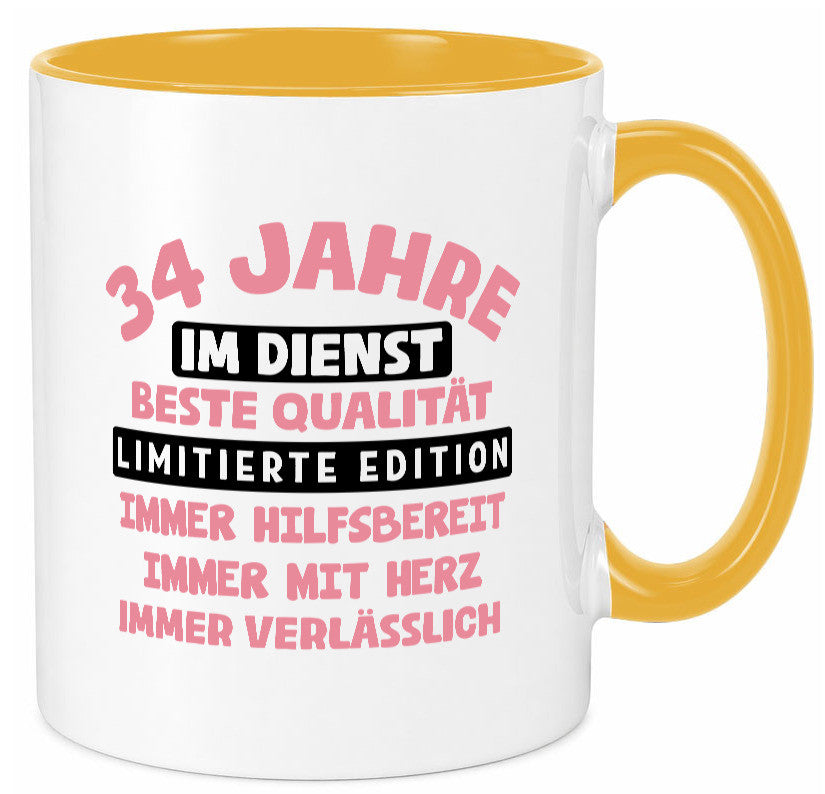34 Jahre im Dienst | Jubiläum Arbeit v11 Geschenk Kollegen Büro lustiger Spruch