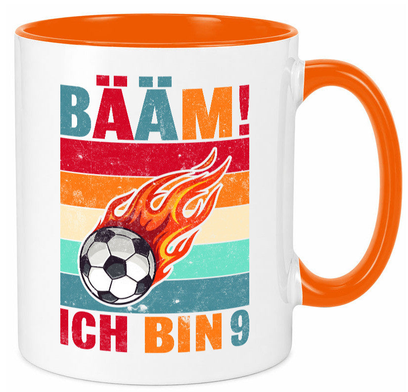 9. Geburtstag | Bääm ich bin 9 Fußball Geschenkidee Humor Tasse