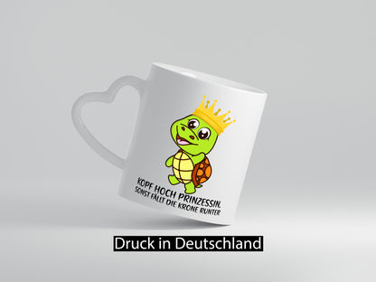 Kopf hoch Prinzessin | Krone süße Schildkröte Comic lustig Humor Geschenkidee