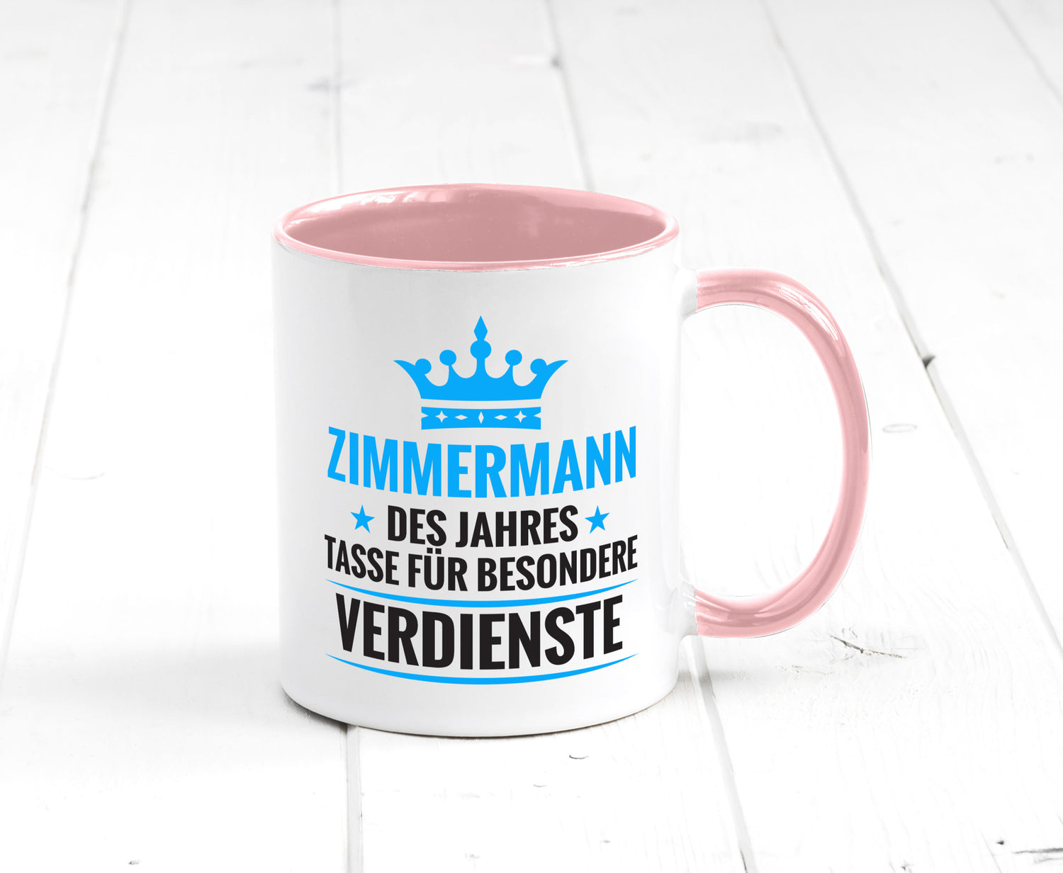 Besonderer Verdienst:Zimmermann | Handwerker Holzbau Humor Geschenkidee Tasse