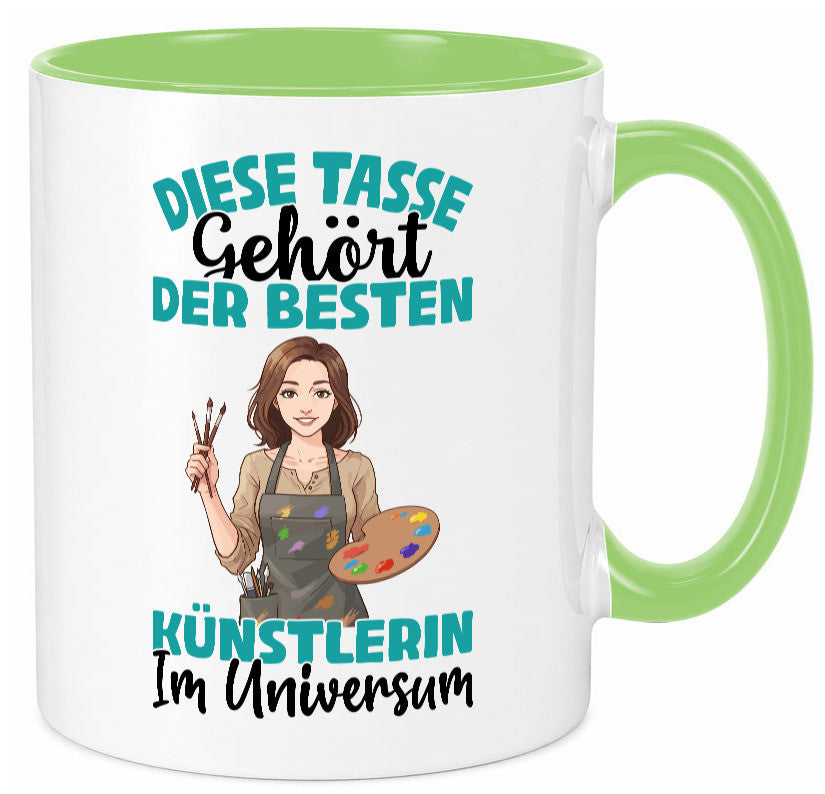 Im Universum: Künstlerin | Kunst lustig Humor Geschenkidee Geschenk Tasse