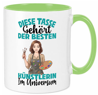 Im Universum: Künstlerin | Kunst lustig Humor Geschenkidee Geschenk Tasse