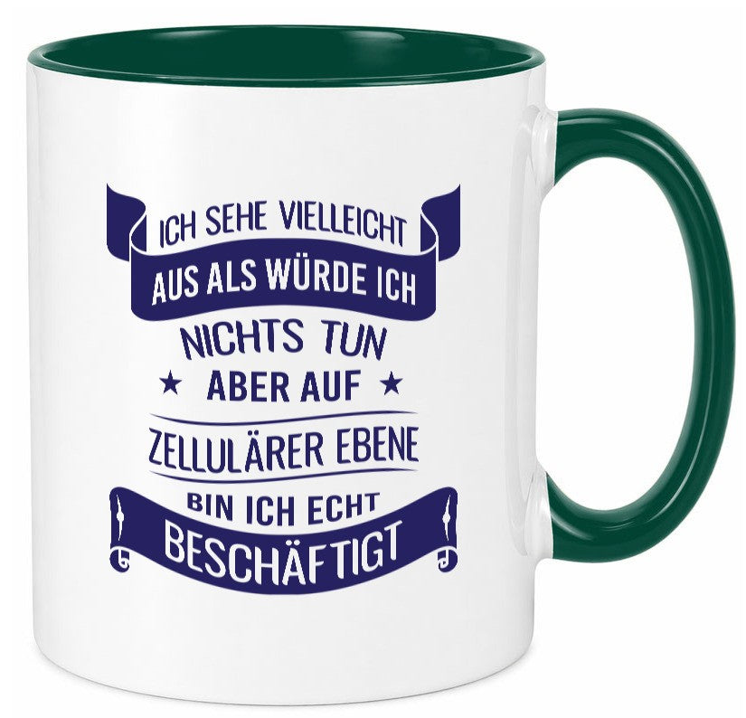 Sehe aus als würde ich nichts tun, bin beschäftigt | Sterne Geschenk Humor Tasse