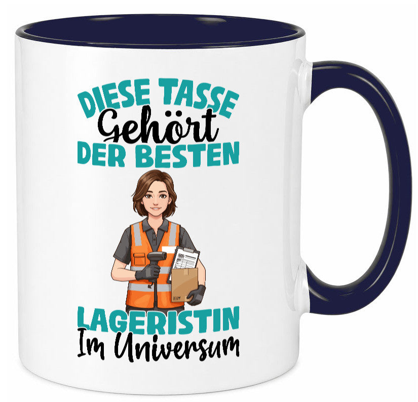 Im Universum: Lageristin | Beruf Lager Arbeiterin Humor Arbeit Kollegen Büro Tasse