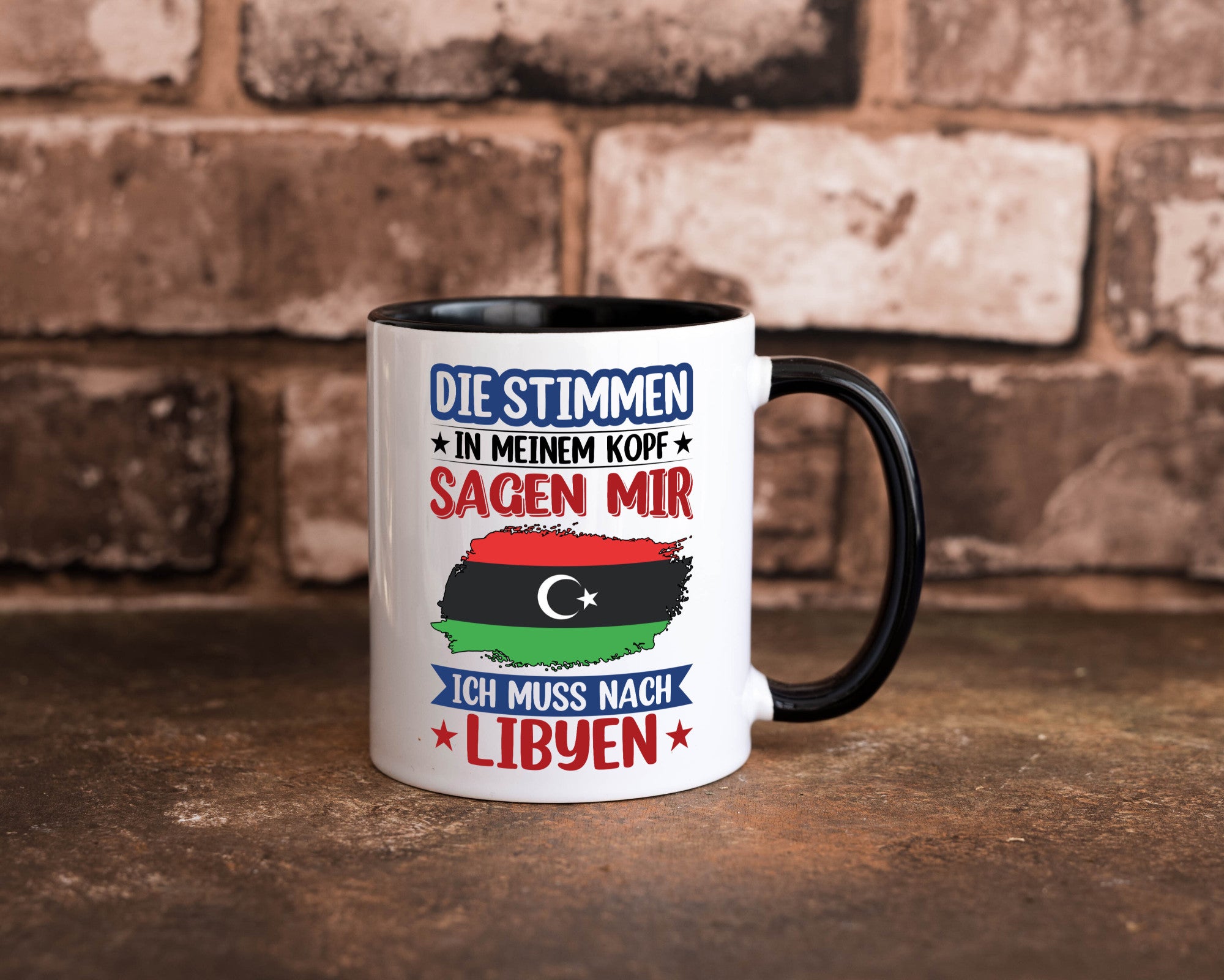 Libyen | Urlaub Stimmen in meinem Kopf Traumland Geschenkidee Humor Tasse