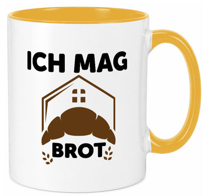 Ich mag Brot | Bäcker backen lustiger Spruch Geschenk Humor Geschenkidee Tasse