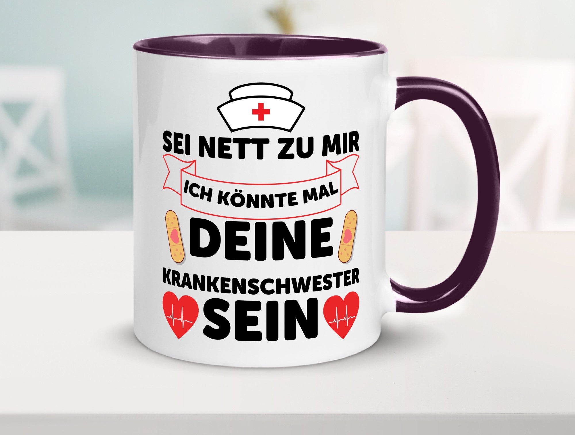 Ich könnte deine Krankenschwester sein | Pflegekraft Geschenkidee Humor Tasse