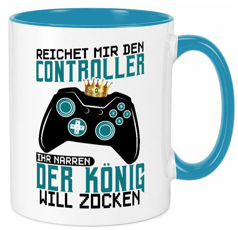 Der König will Zocken | Gamer lustiger Spruch Geschenk Humor Geschenkidee Tasse