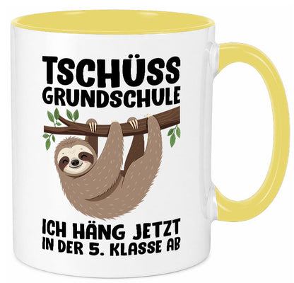 Tschüss Grundschule ich häng jetzt in der 5. Klasse ab Humor Geschenkidee Tasse