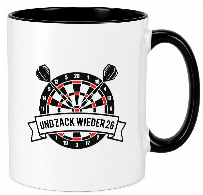 Und zack wieder 26 | Dart lustig Humor Geschenkidee Geschenk Tasse