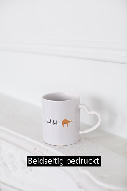 Herzschlag Faultier | Faulheit Morgenmuffel faul Humor Tierliebhaber