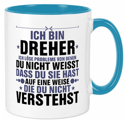 Löse Probleme: Dreher | Fräser lustiger Spruch Geschenk Humor Geschenkidee Tasse