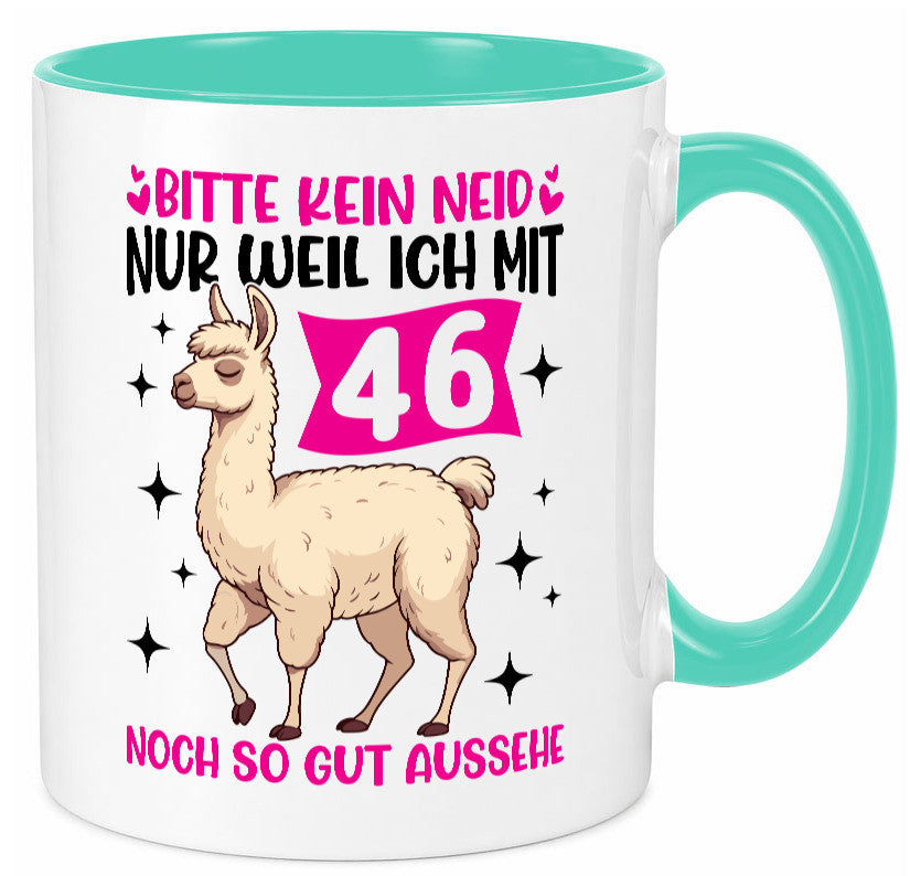 46. Geburtstag | 46 Jahre Lama gut aussehen lustig Geschenkidee Geschenk Tasse