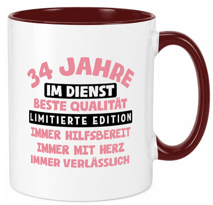 34 Jahre im Dienst | Jubiläum Arbeit v11 Geschenk Kollegen Büro lustiger Spruch