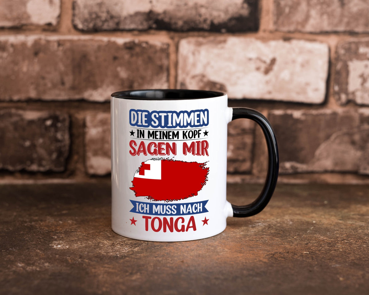 Tonga | Urlaub Stimmen in meinem Kopf Traumland lustiger Spruch Geschenk Humor Tasse