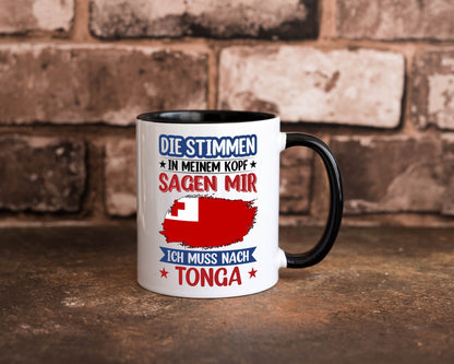 Tonga | Urlaub Stimmen in meinem Kopf Traumland lustiger Spruch Geschenk Humor Tasse
