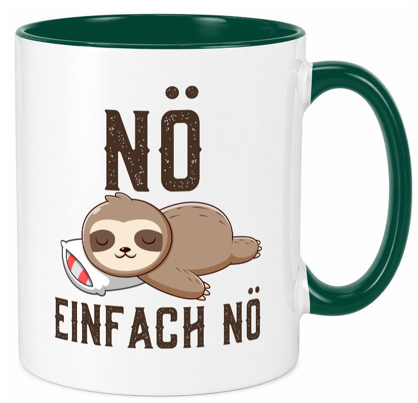 Einfach Nö | Faultier Faulpelz Null Bock Comic Geschenk Tierliebhaber Humor Tasse
