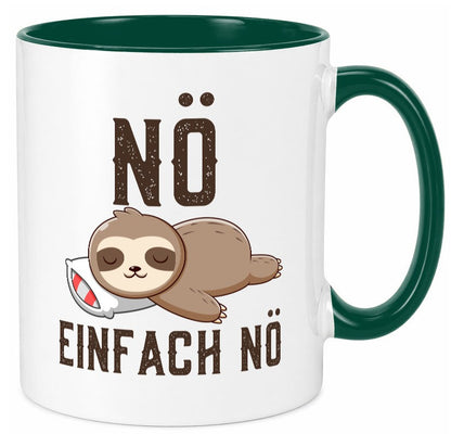 Einfach Nö | Faultier Faulpelz Null Bock Comic Geschenk Tierliebhaber Humor Tasse