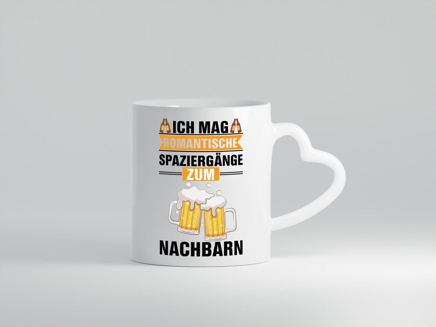 Romantische Spaziergänge zum Nachbarn | Bier lustiger Spruch Geschenk Familie