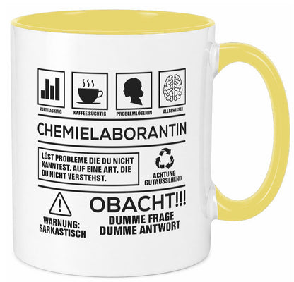 Achtung Probleme Chemielaborantin | Laborantin Chemie Geschenk Humor
