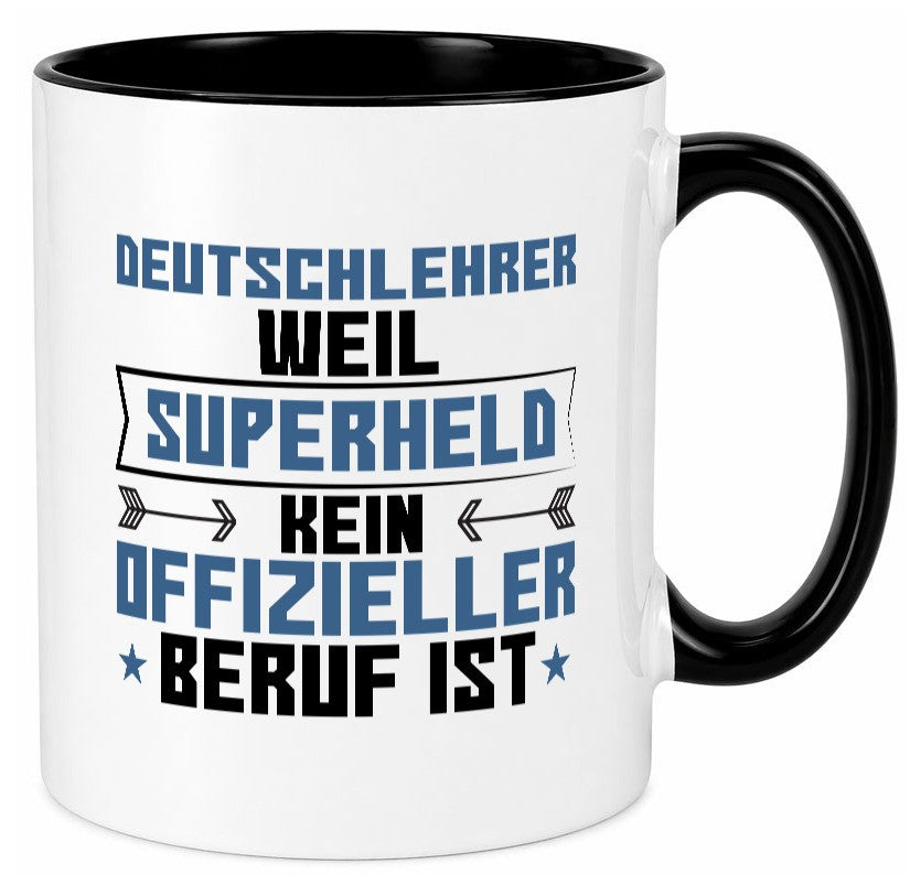 Superheld Deutschlehrer | Lehrer Schule lustiger Spruch Geschenk Humor Tasse