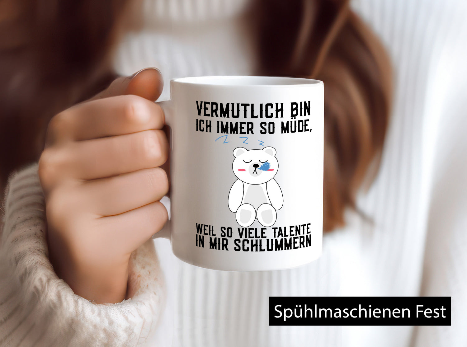 Viele Talente schlummern | schlafender Bär Superman Held lustiger Spruch