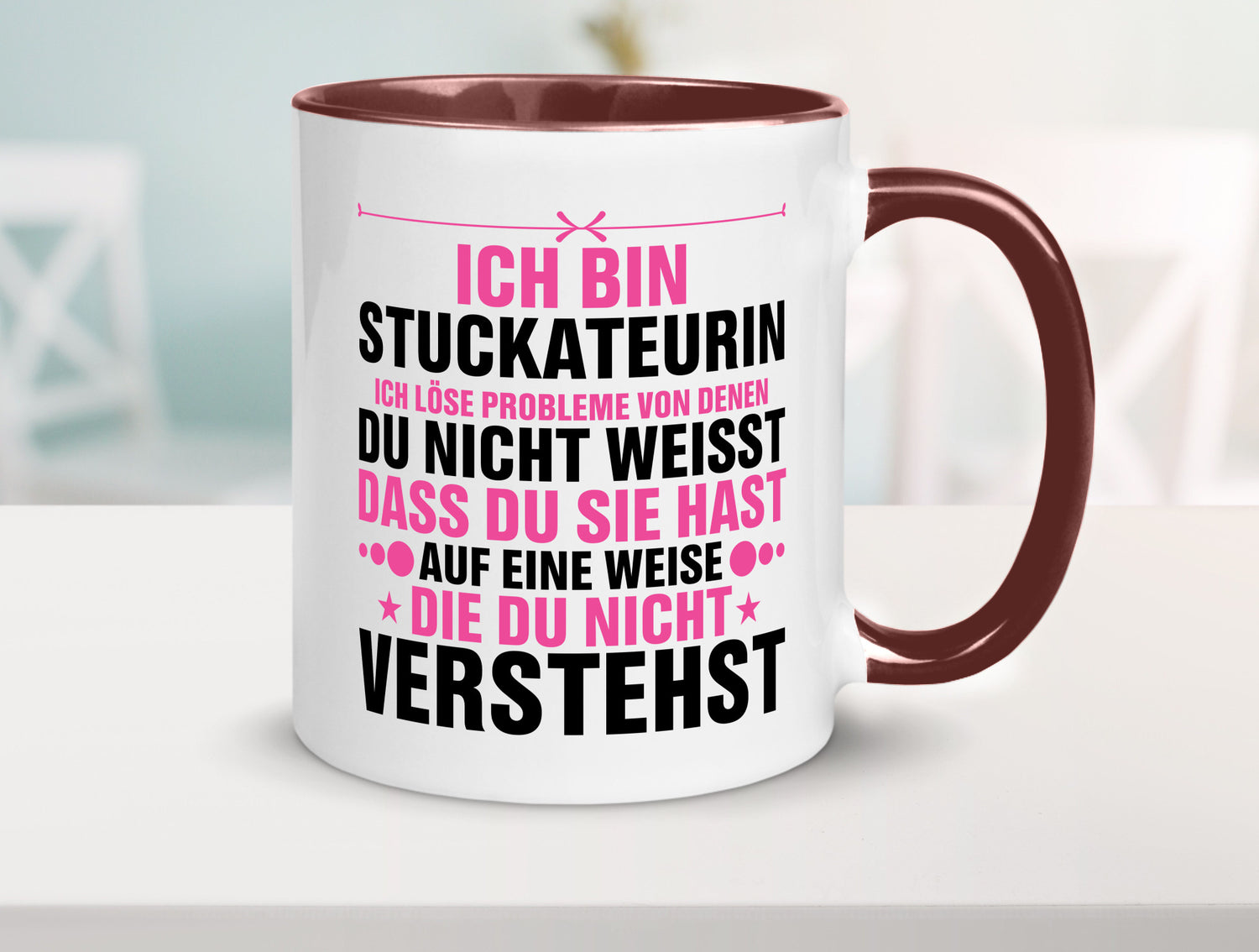 Löse Probleme: Stuckateurin | Innenausbau Humor Geschenkidee Tasse