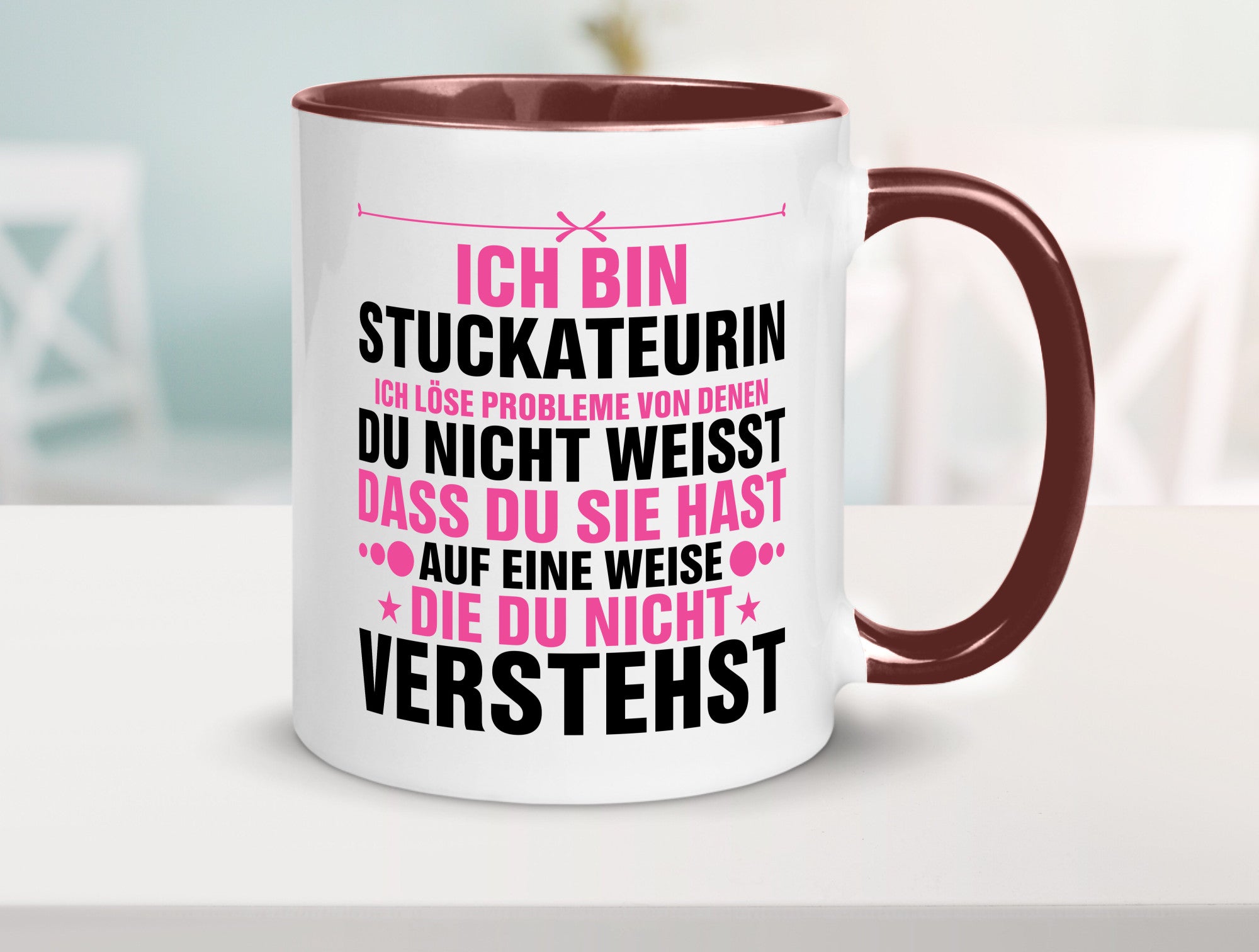 Löse Probleme: Stuckateurin | Innenausbau Humor Geschenkidee Tasse