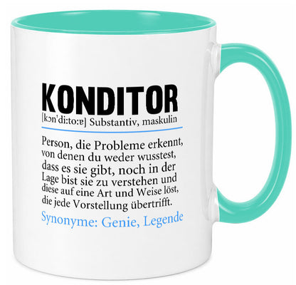 Konditor | Spruch Definition Konditorei lustiger Geschenk Humor Geschenkidee