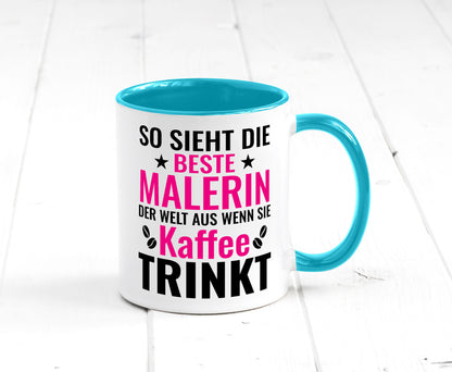 Kaffee trinkt: Malerin | Malerinnen lustiger Spruch Geschenk Humor Geschenkidee Tasse
