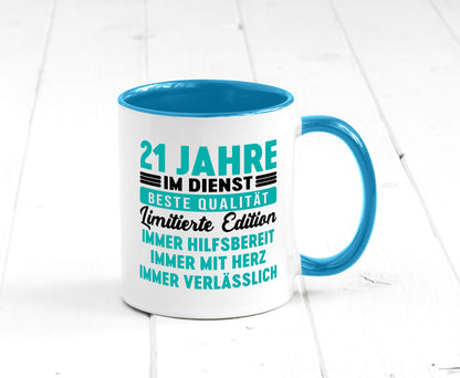 21 Jahre im Dienst | Jubiläum Arbeit v5 lustig Kollegen Büro Geschenk Tasse
