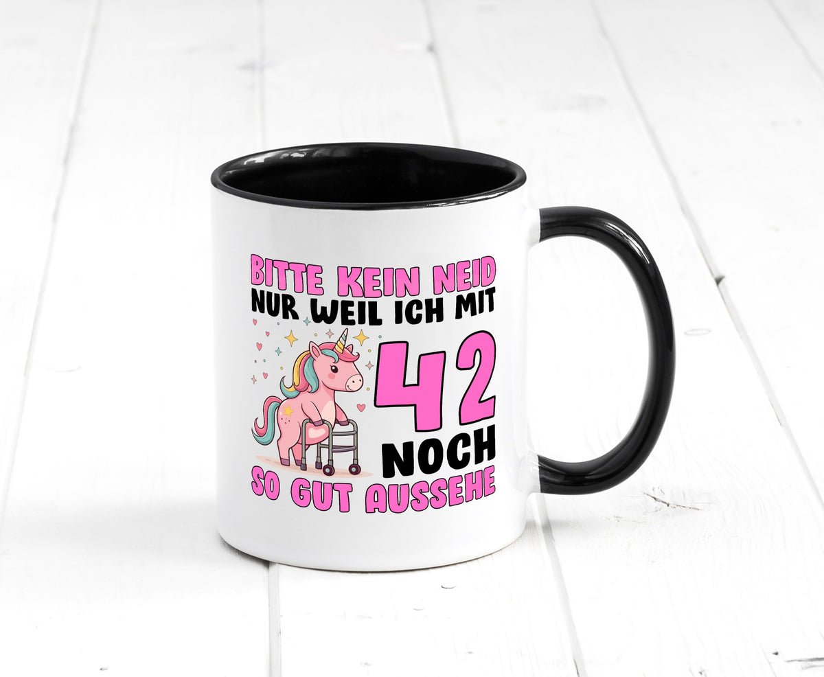 42. Geburtstag | 42 Jahre Mit noch so gut aussehen lustiger Spruch Geschenk Tasse