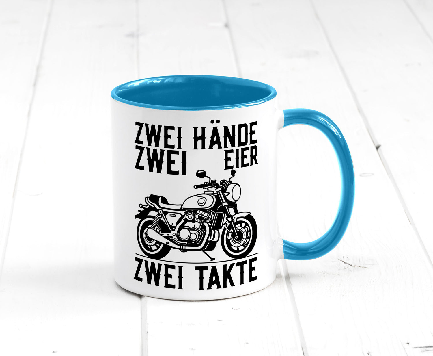 Zwei Hände | Zweitaktmotor Motorrad Moped Biker Geschenkidee Humor Tasse