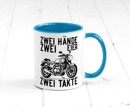 Zwei Hände | Zweitaktmotor Motorrad Moped Biker Geschenkidee Humor Tasse
