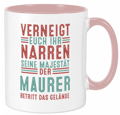 Verneigt euch: Maurer | Bau Handwerker lustiger Spruch Geschenk Humor Tasse