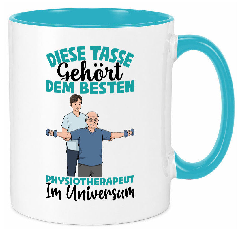 Im Universum: Physiotherapeut Geschenkidee Humor Tasse