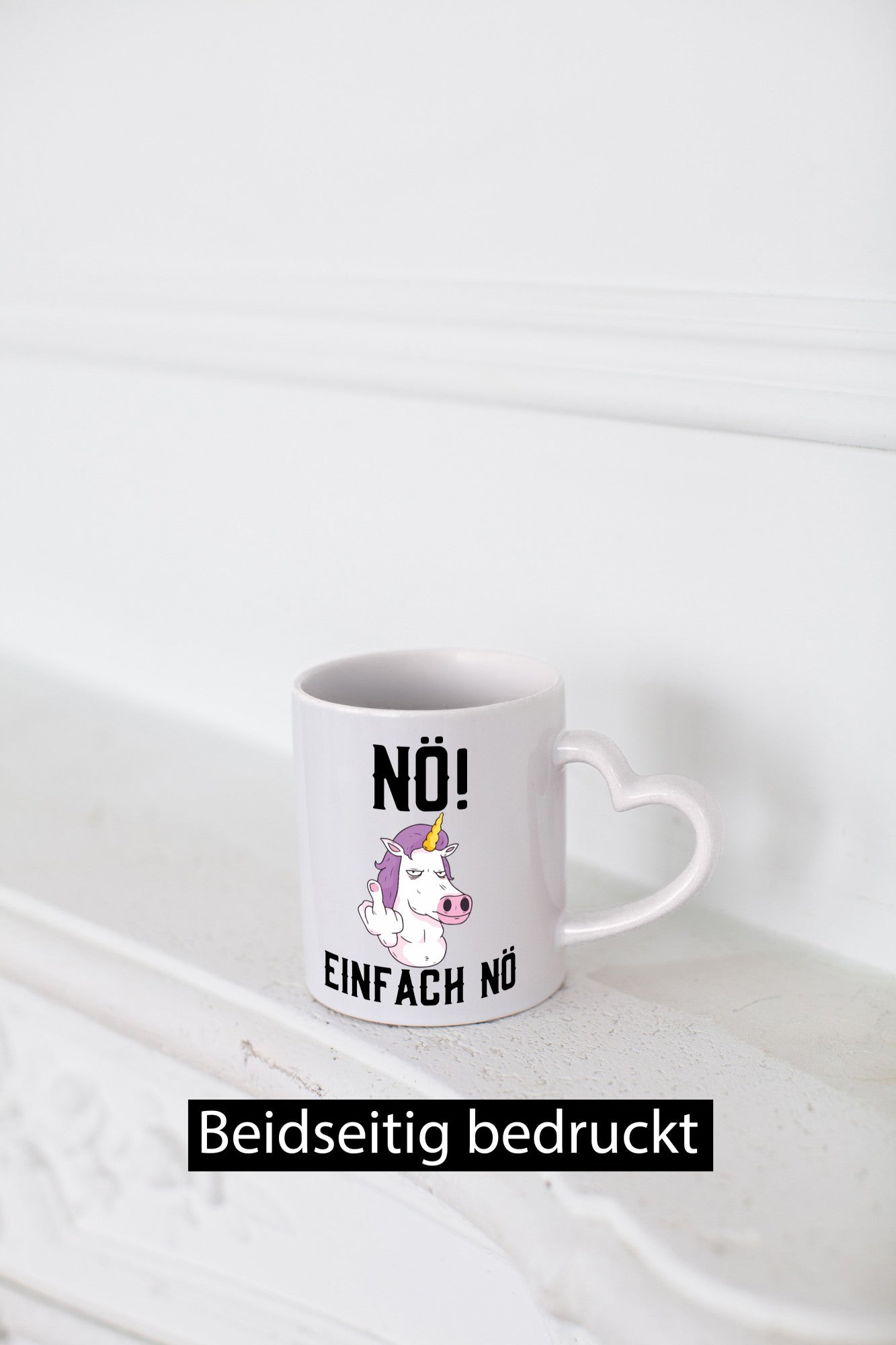 Einfach Nö | Keinen Bock Einhorn Mittelfinger Comic Geschenkidee Humor Tasse