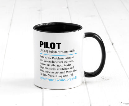 Pilot | Flugzeug Beruf Spruch Definition Piloten Geschenkidee Arbeit Kollegen Tasse