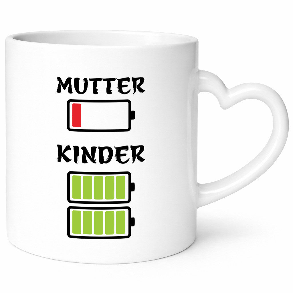 Vollzeit Mama | Keine Power Batterie leer mit Herz lustig Familie Geschenkidee