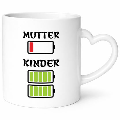 Vollzeit Mama | Keine Power Batterie leer mit Herz lustig Familie Geschenkidee