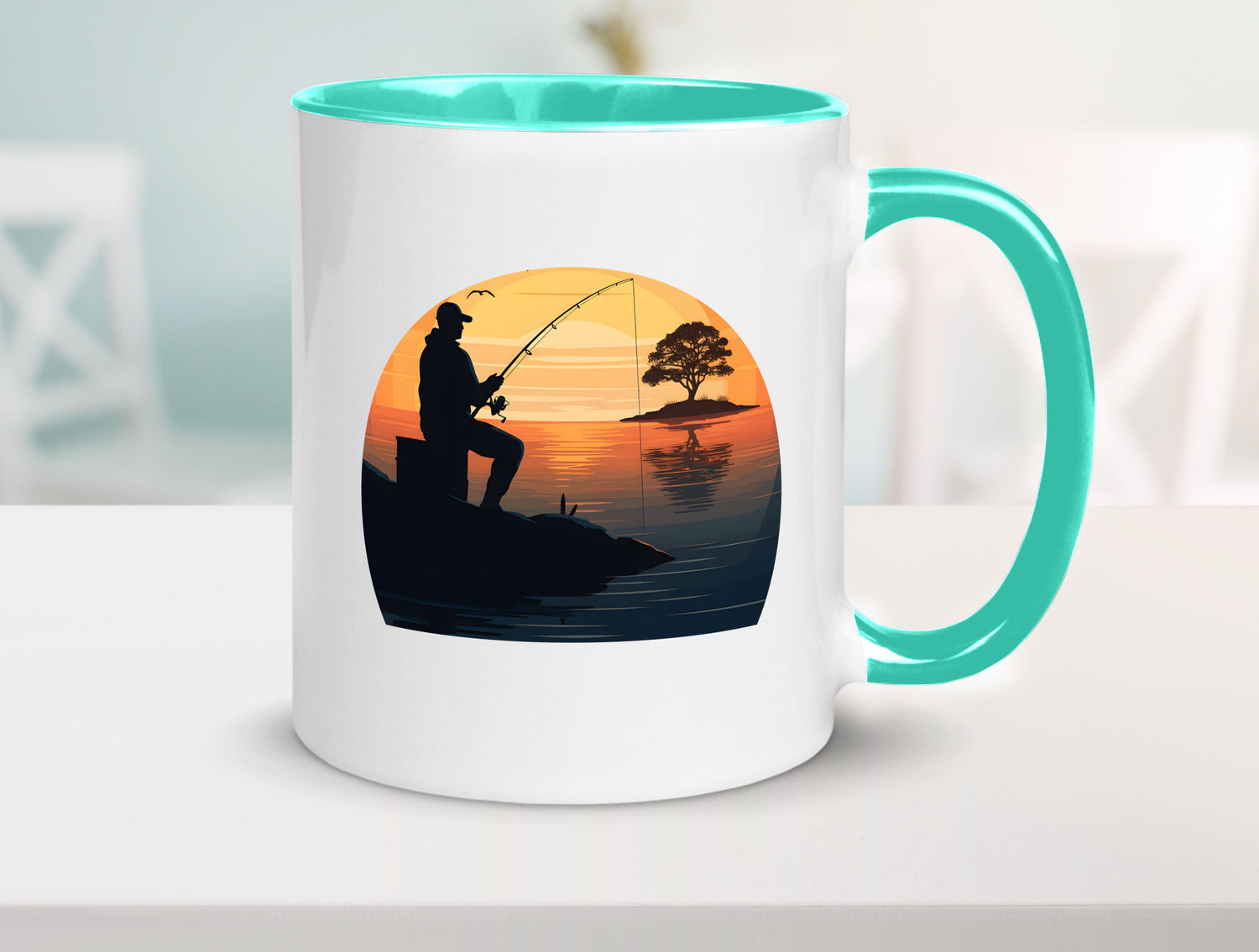 Angler | Sonnenuntergang Fischer Fische Angeln v2 Geschenk Humor Geschenkidee