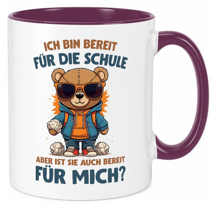 Ich bin bereit für die Schule | Einschulung lustig Humor Geschenkidee Geschenk Tasse