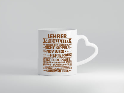 Lehrer Spickzettel | Beruf Tasse lustiger Spruch vl5 lustig Arbeit Kollegen