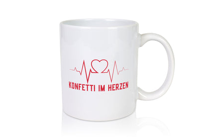 Konfetti im Herzen | bunter Herzschlag Karneval Fasching Geschenk Humor